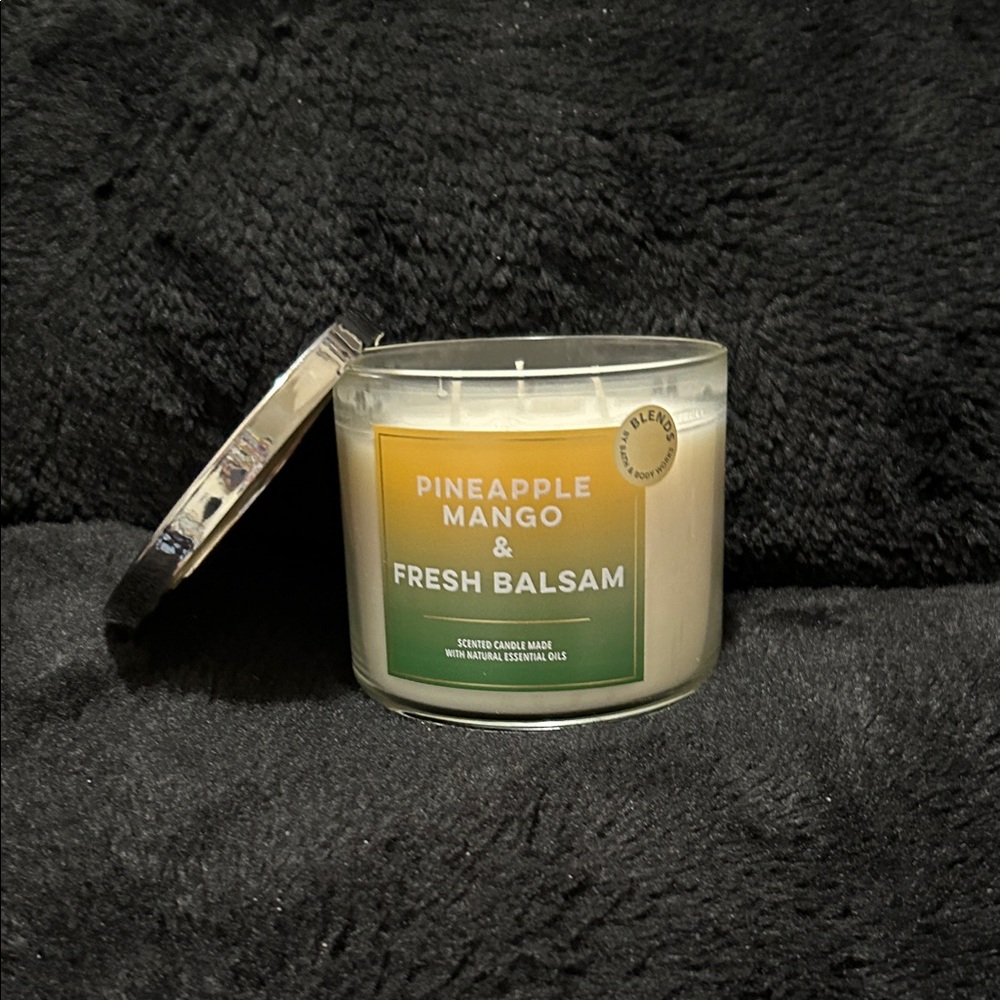 Bath & Body Works Pineapple Mango & Fresh Balsam Candle - Yellow and Green
